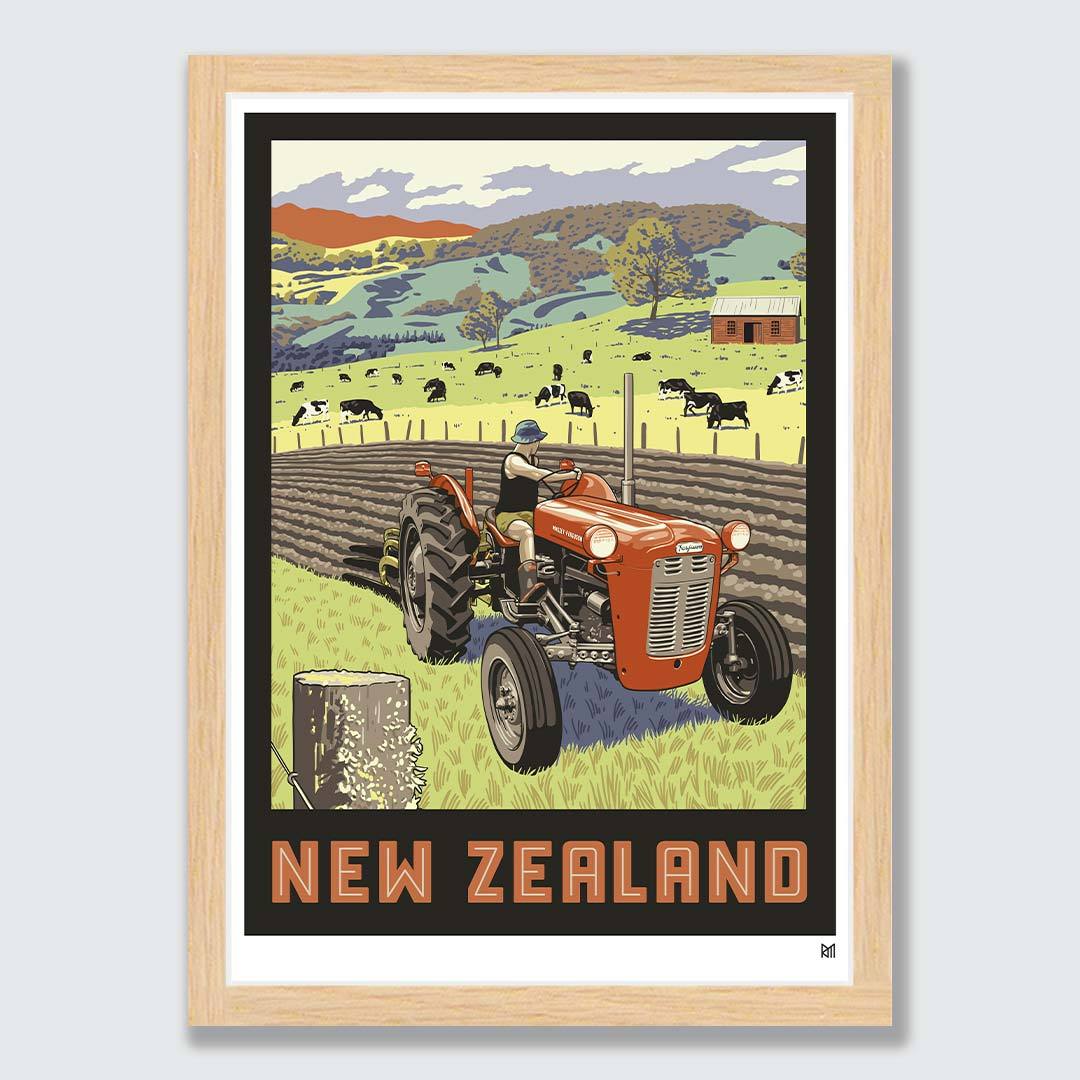 New Zealand Tractor Art Print by Ross Murray