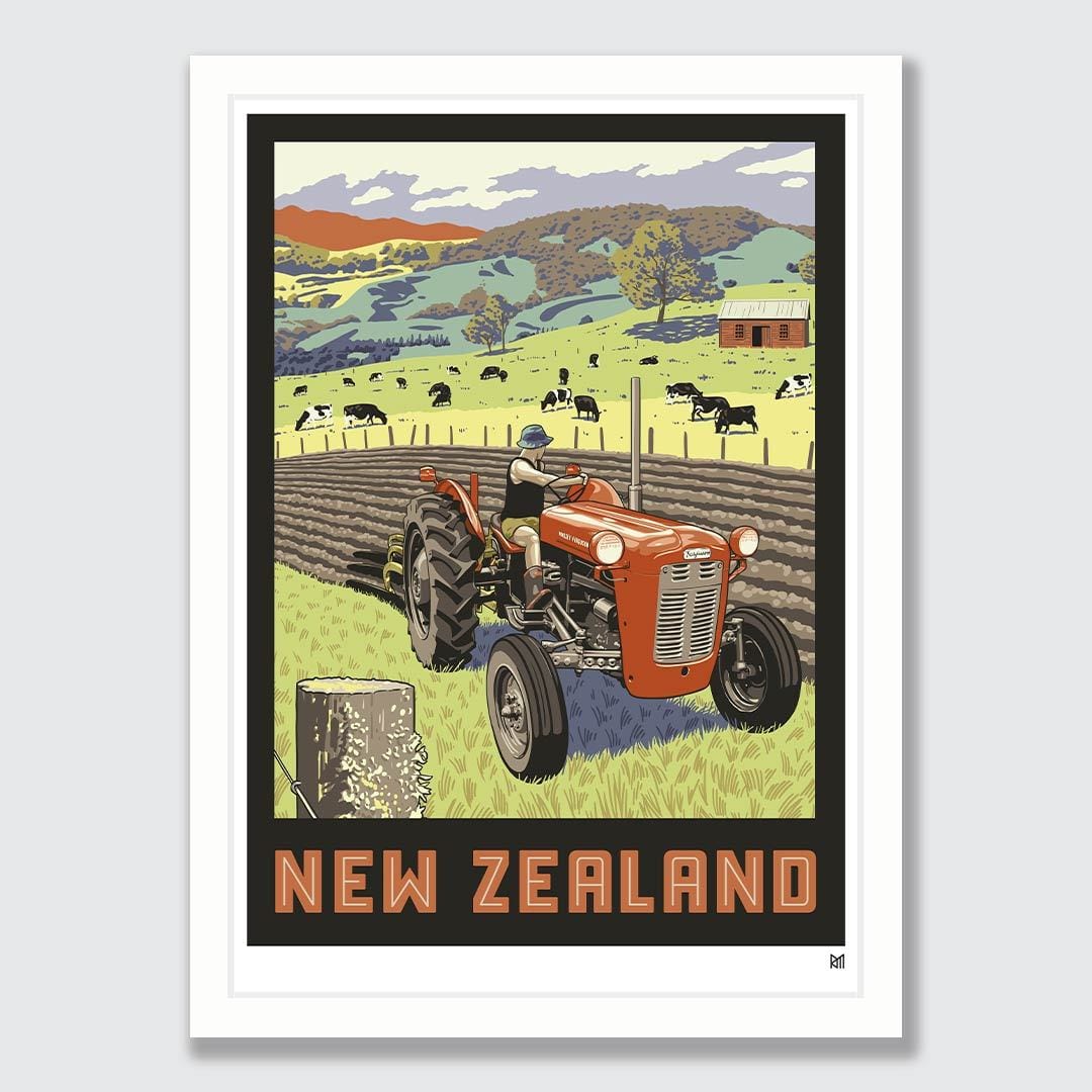 New Zealand Tractor Art Print by Ross Murray