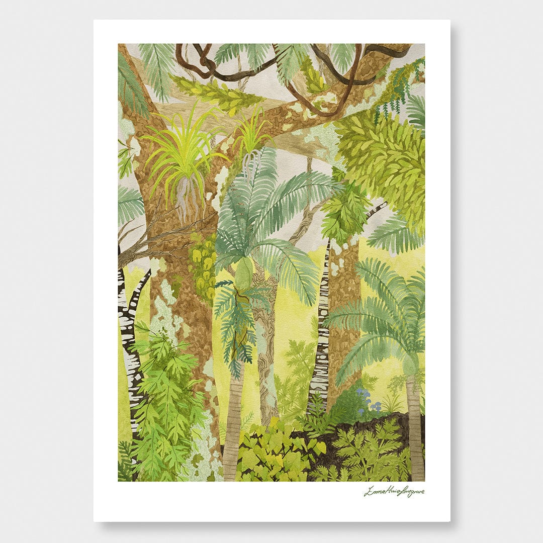 Nikau Grove Art Print by Emma Huia Lovegrove