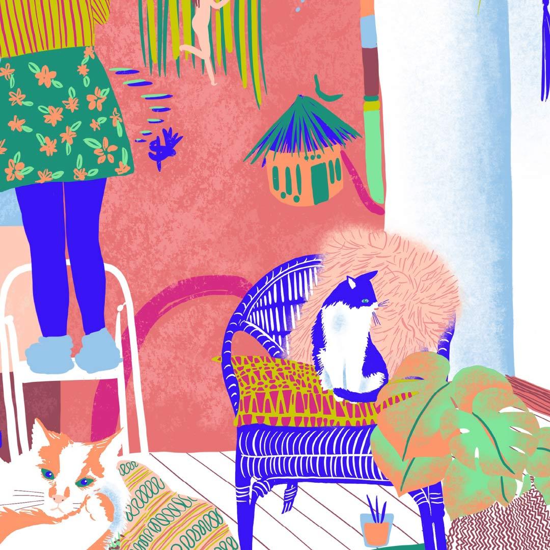 Painting and Preening Art Print by Harriet Popham