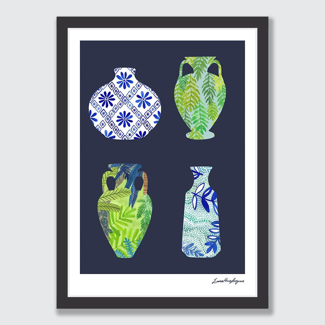 Patterned Porcelain Art Print by Emma Huia Lovegrove