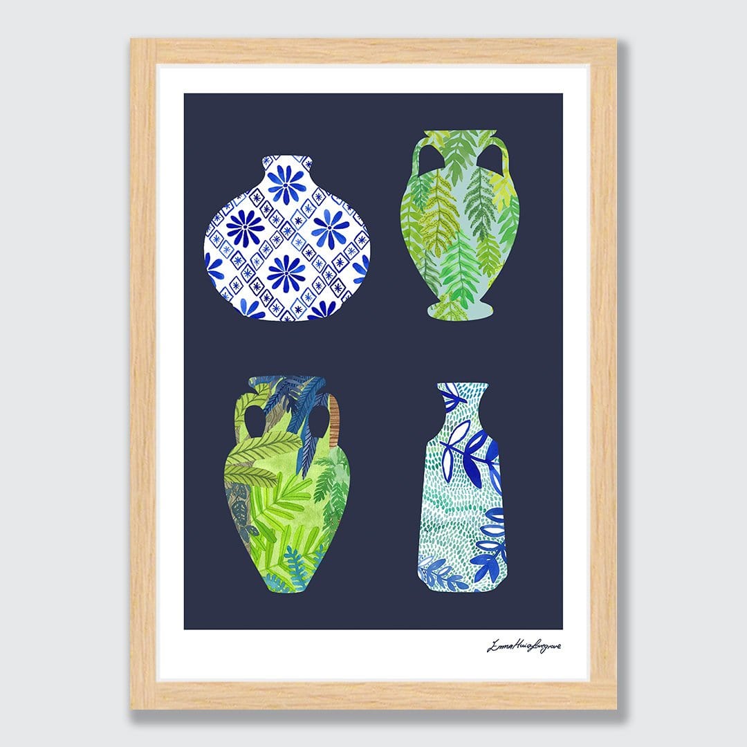 Patterned Porcelain Art Print by Emma Huia Lovegrove