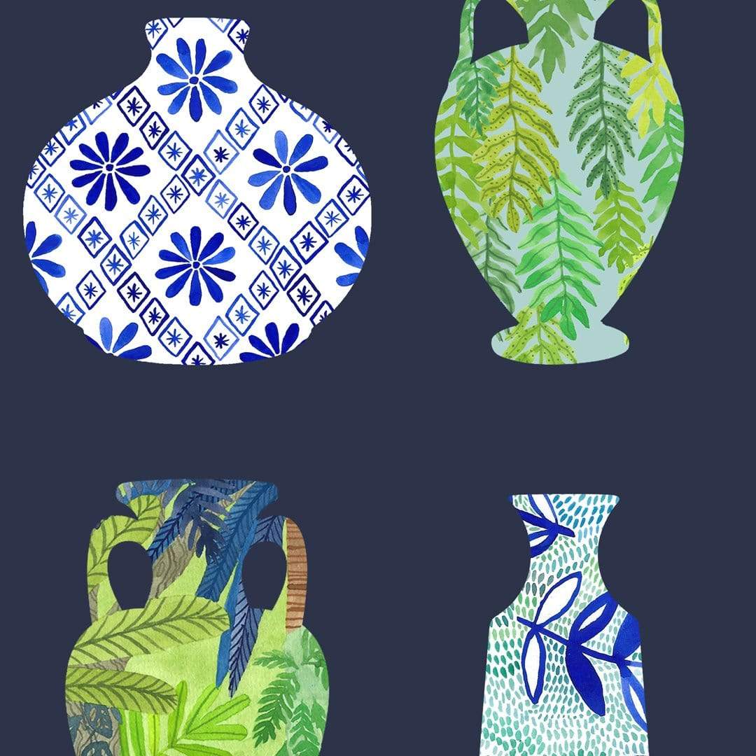 Patterned Porcelain Art Print by Emma Huia Lovegrove