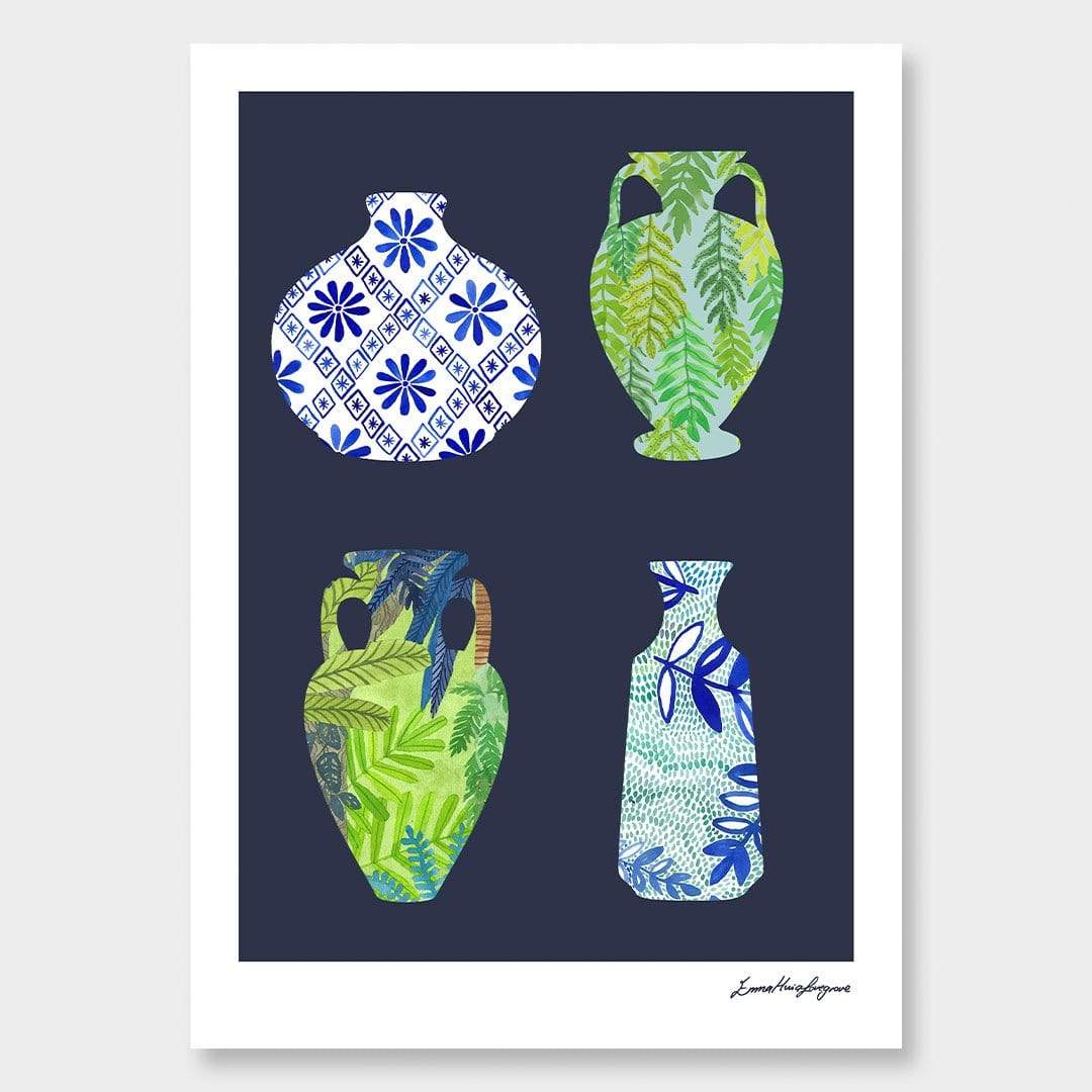 Patterned Porcelain Art Print by Emma Huia Lovegrove