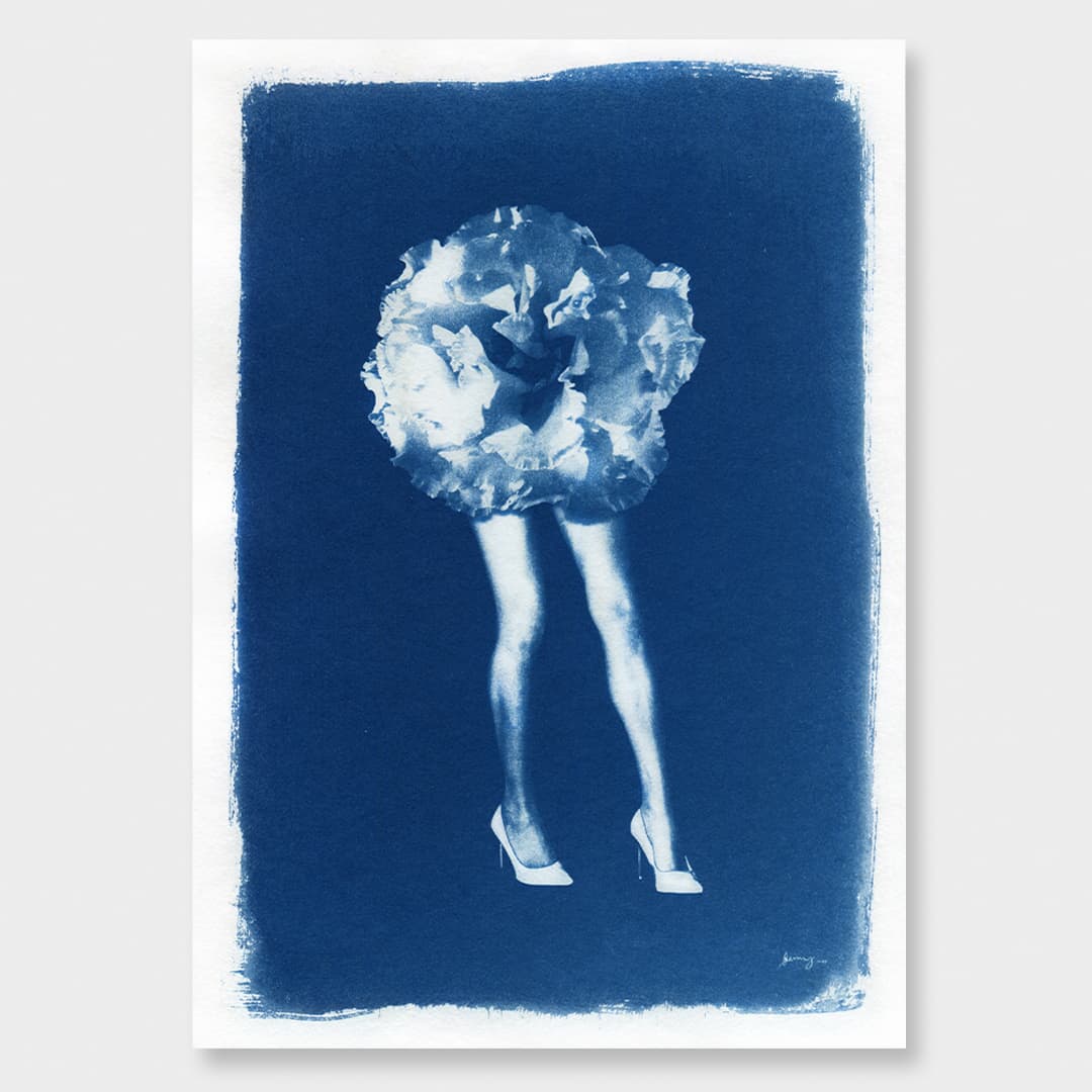 Phantasmagoria 02 Lisianthus Limited Edition Cyanotype by Sophia Jenny