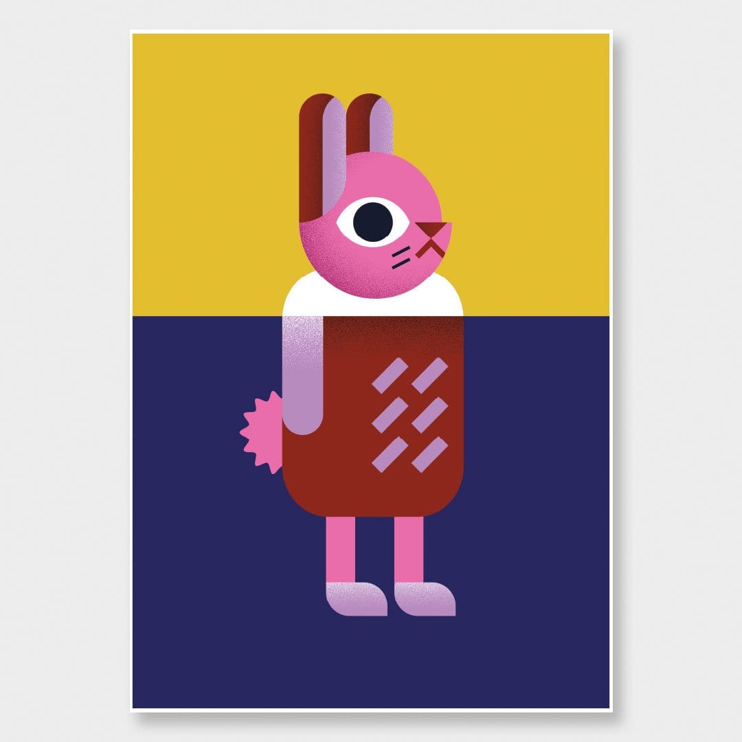 Pink Bunny Art Print by Beth Xia