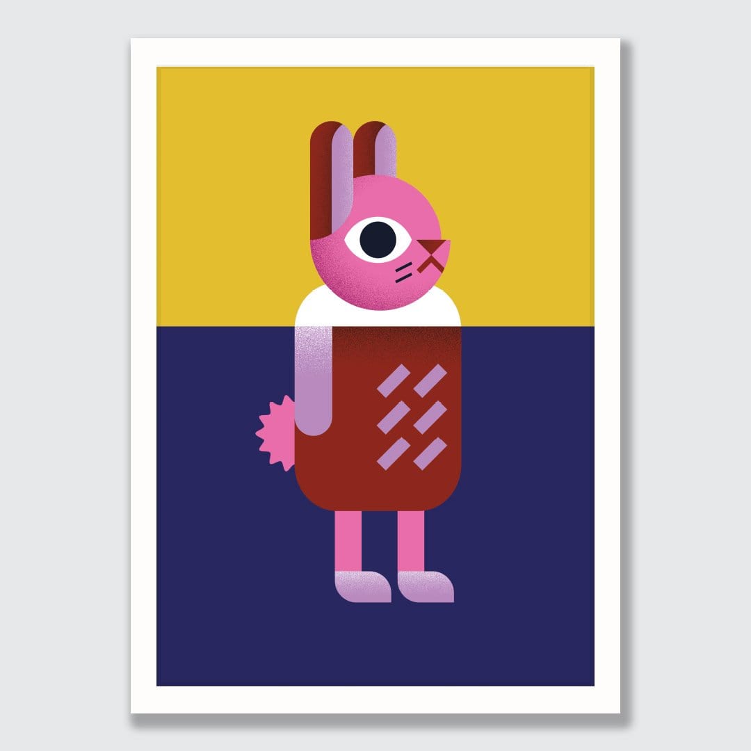 Pink Bunny Art Print by Beth Xia