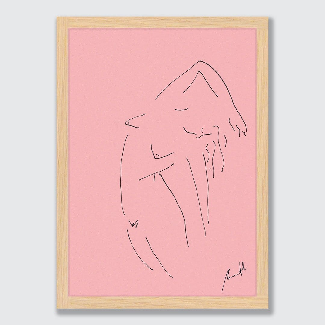 Pink Croquis Art Print by Carmel Van Der Hoeven