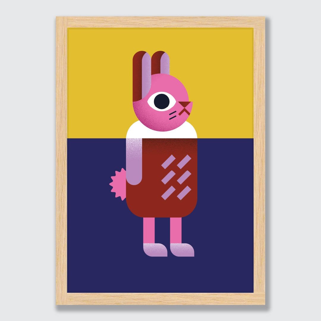 Pink Bunny Art Print by Beth Xia
