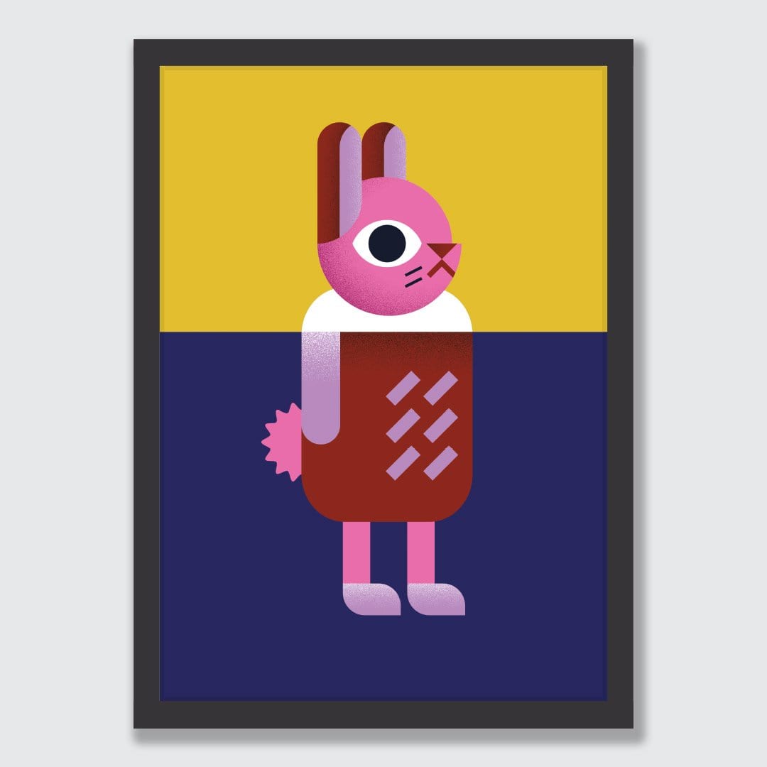 Pink Bunny Art Print by Beth Xia