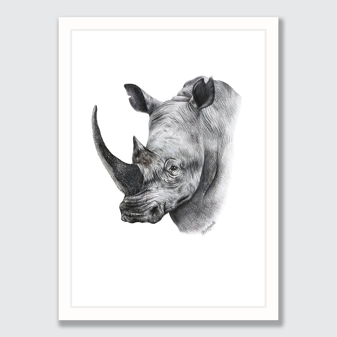 Rhino Art Print by Olivia Bezett