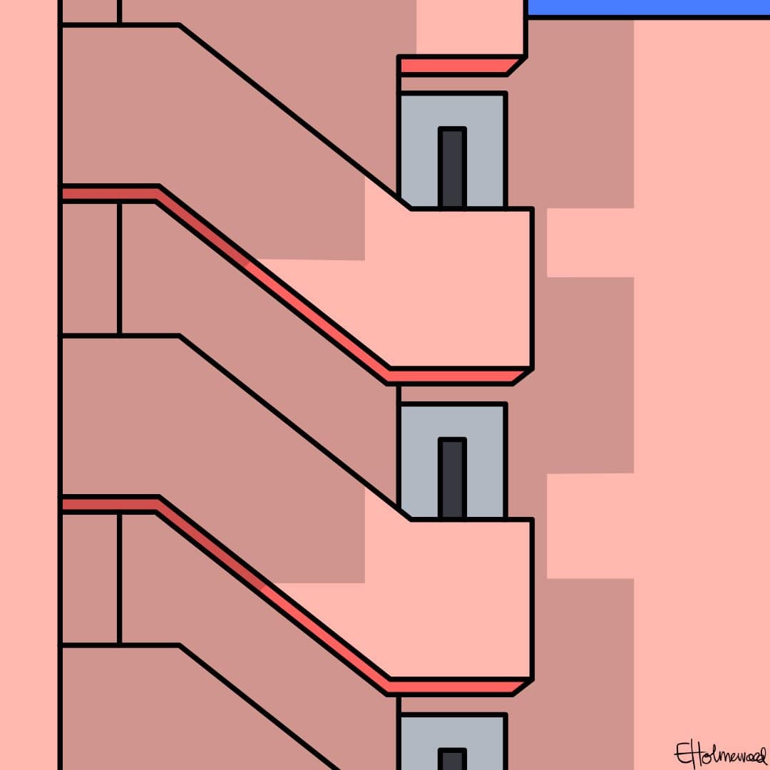 Setagaya Stairway Art Print by Emile Holmewood