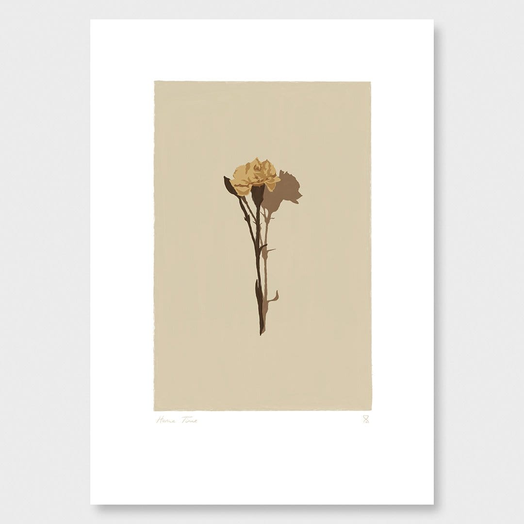 Single Dried Rose Art Print by Home Time