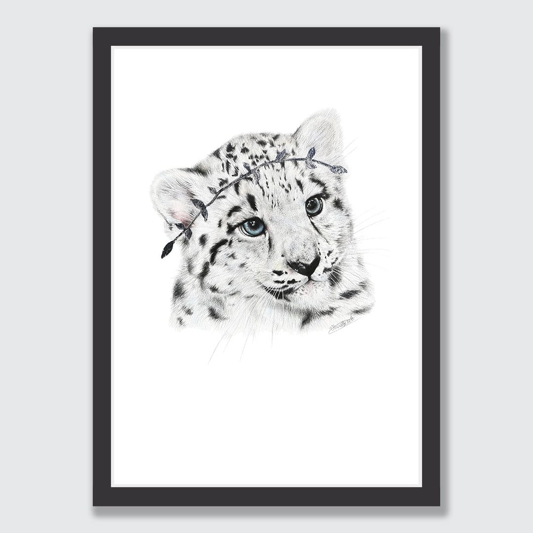 Snow Leopard Art Print by Olivia Bezett