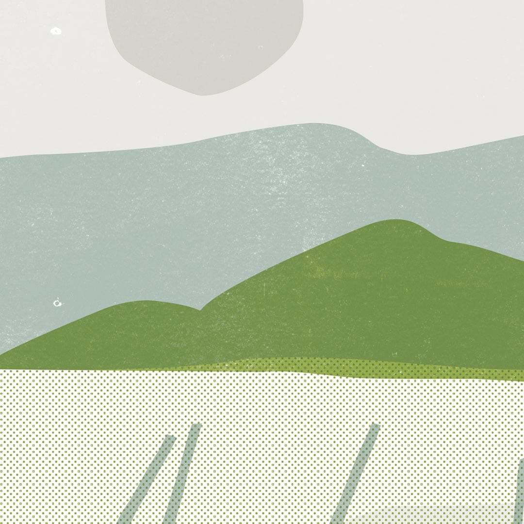 State Highway 39 Green Art Print by Sarah Parkinson