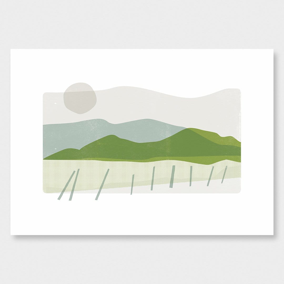 State Highway 39 Green Art Print by Sarah Parkinson