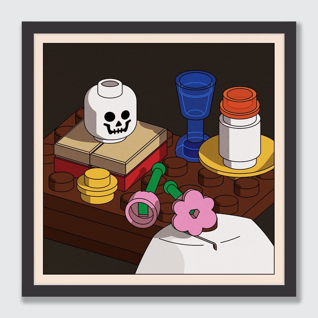 Still Bricks with Skull Art Print by Emile Holmewood