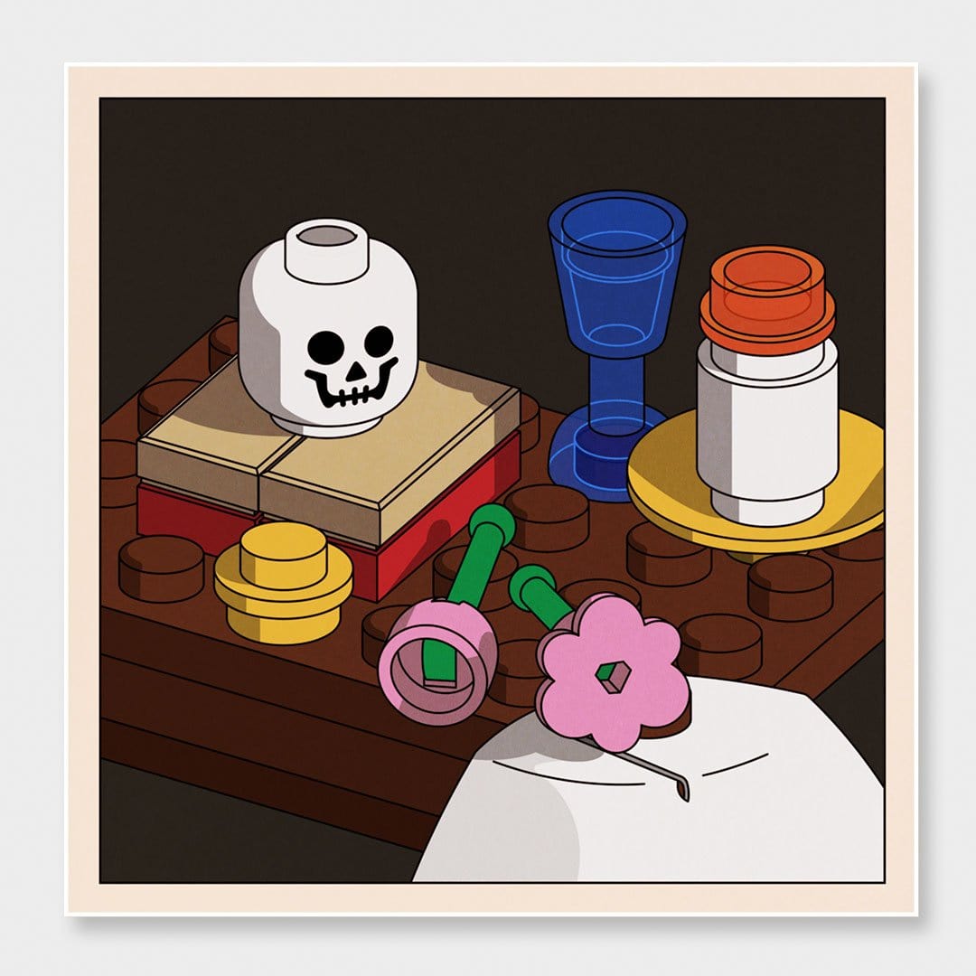 Still Bricks with Skull Art Print by Emile Holmewood