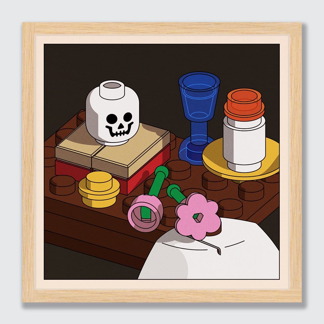 Still Bricks with Skull Art Print by Emile Holmewood