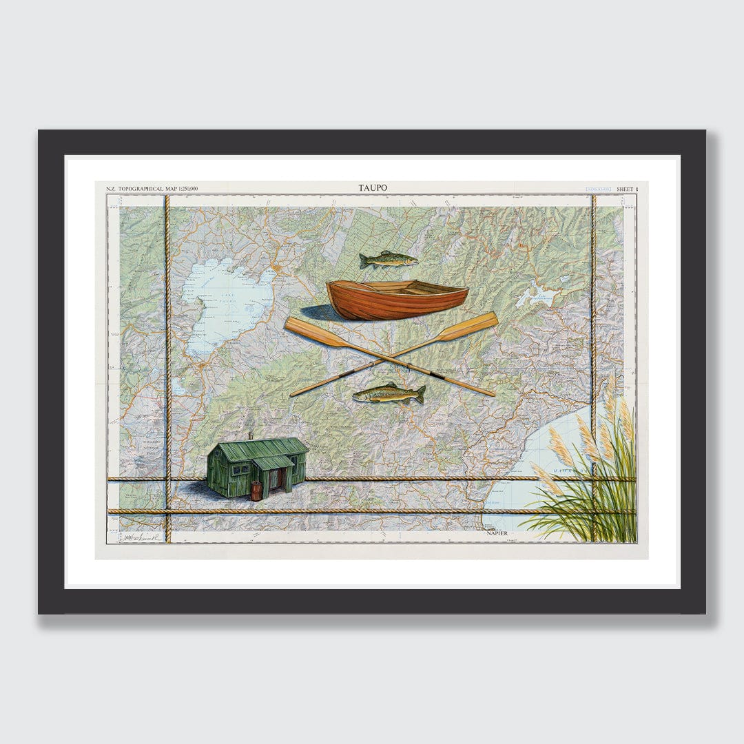 Taupo Hut Art Print by Justine Hawksworth