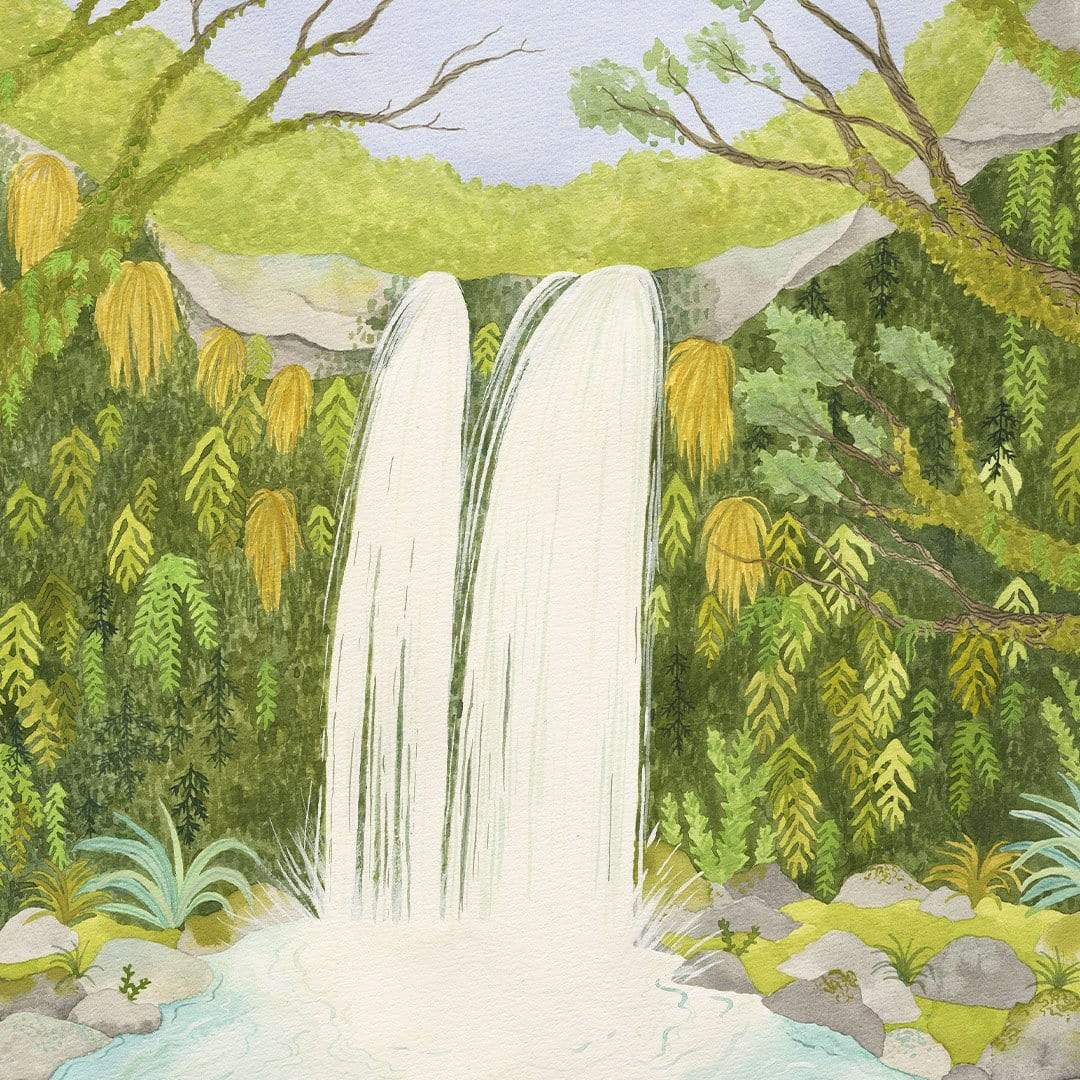 Tawhai Falls Art Print by Emma Huia Lovegrove
