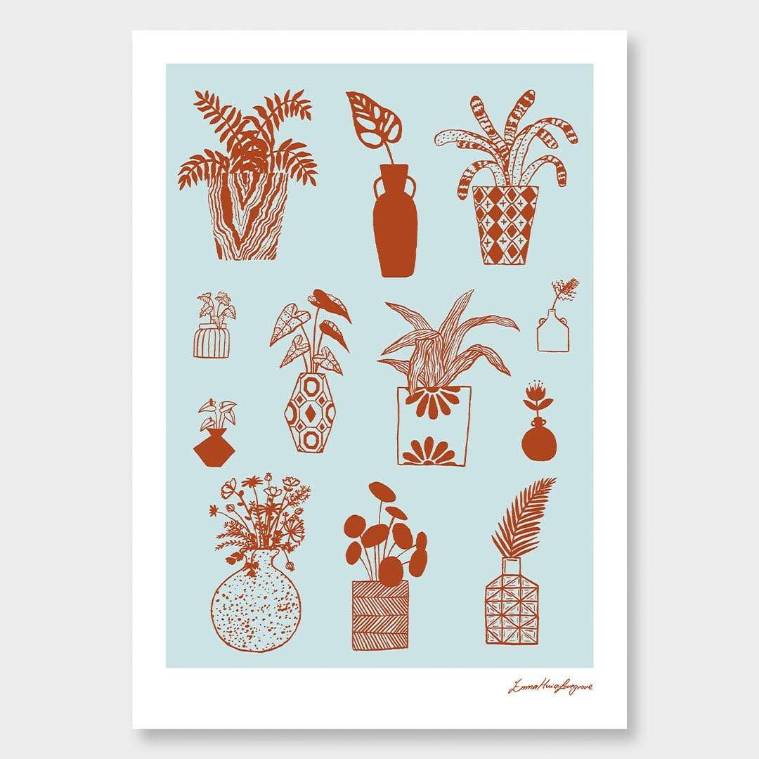 Terracotta Collection Art Print by Emma Huia Lovegrove