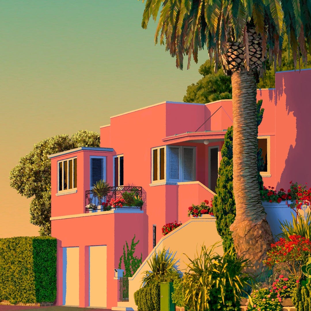 The Pink House Art Print by Simon Stockley