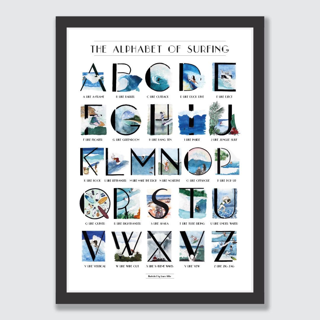 The Surfing Alphabet Art Print by Laura Feller