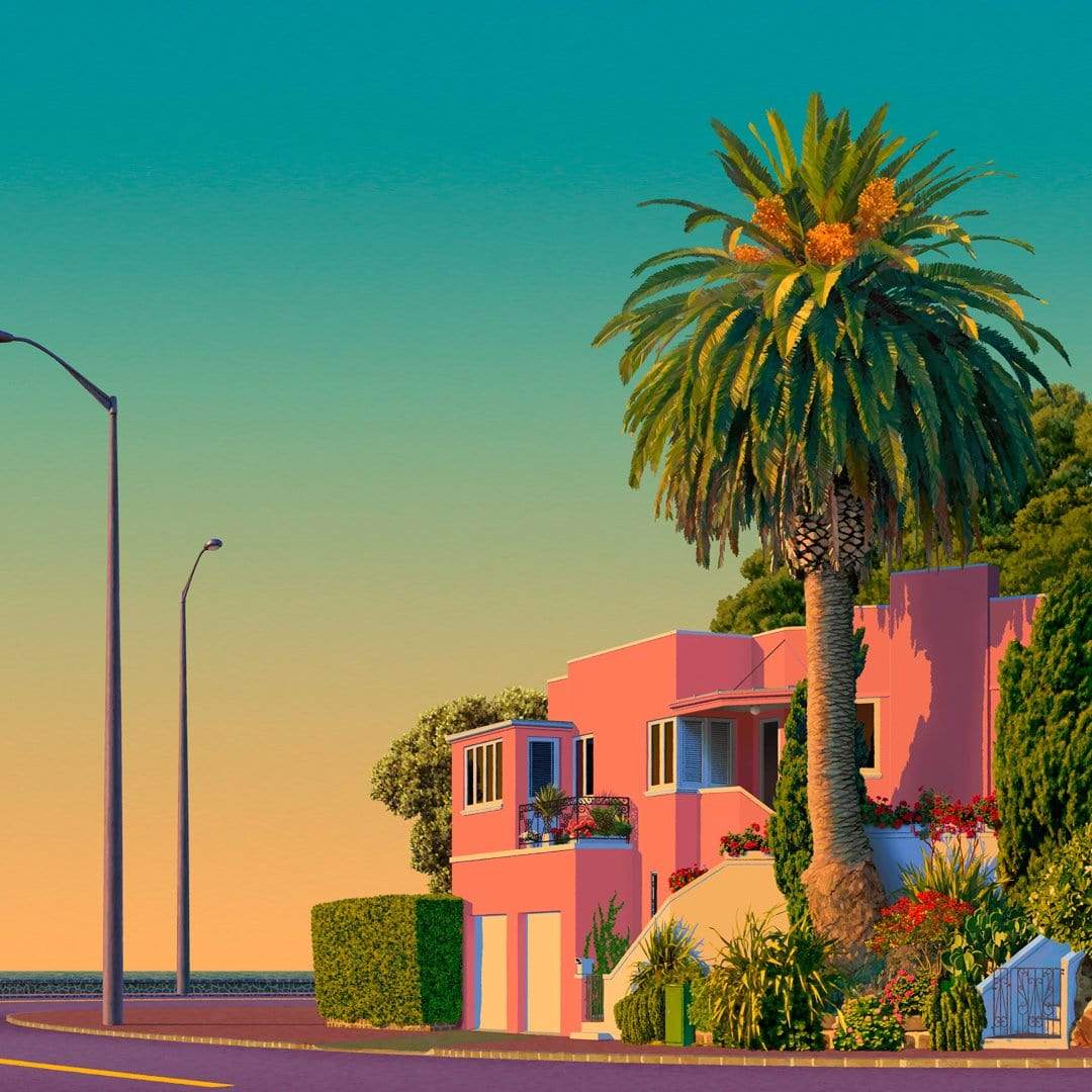 The Pink House Limited Edition Canvas Print by Simon Stockley