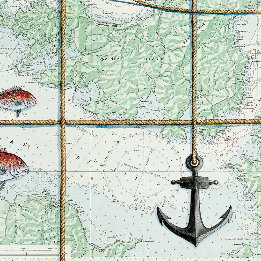 Waiheke Art Print by Justine Hawksworth