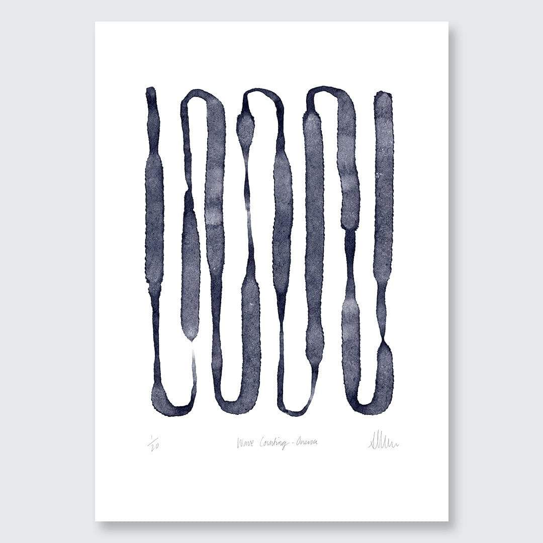 Wave Counting - Oneroa Limited Edition Art Print by Sarah Parkinson