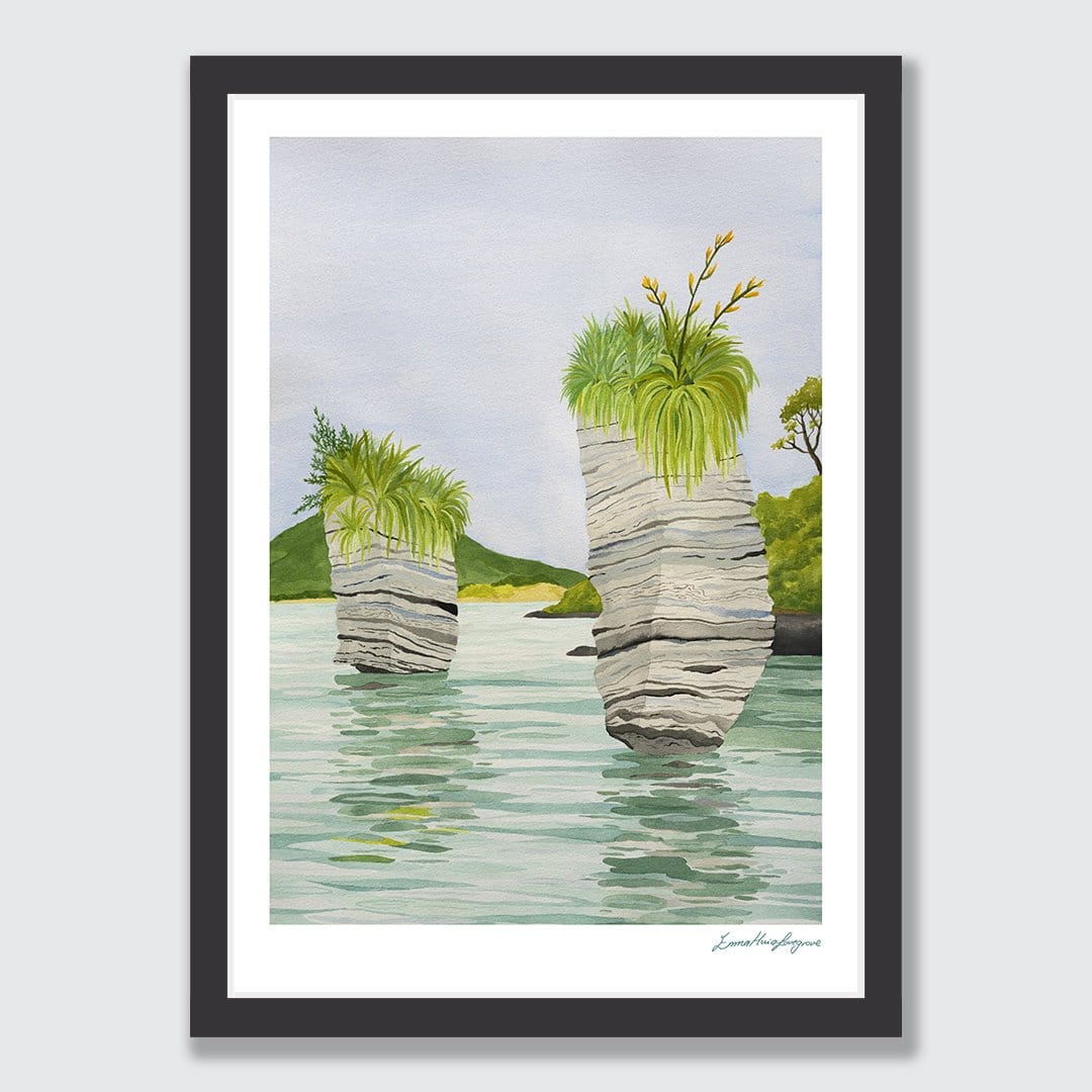 Whaingaroa Harbour Raglan Art Print by Emma Huia Lovegrove