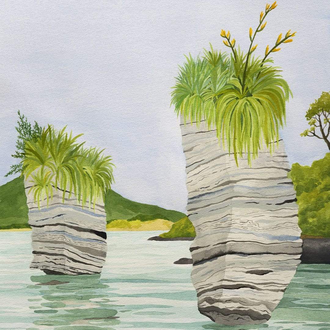 Whaingaroa Harbour Raglan Art Print by Emma Huia Lovegrove