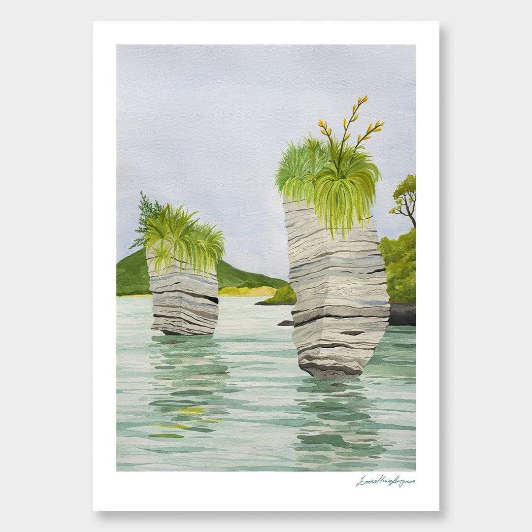 Whaingaroa Harbour Raglan Art Print by Emma Huia Lovegrove