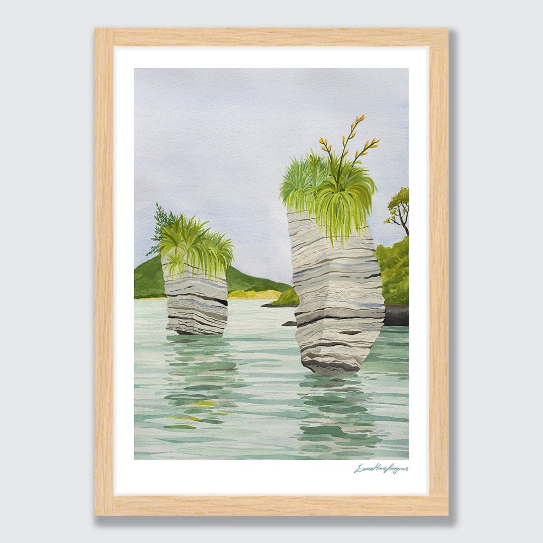 Whaingaroa Harbour Raglan Art Print by Emma Huia Lovegrove