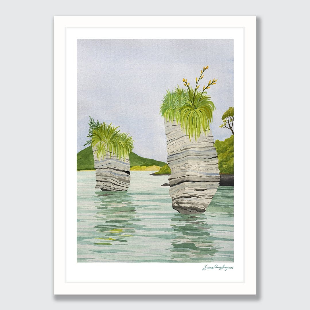 Whaingaroa Harbour Raglan Art Print by Emma Huia Lovegrove