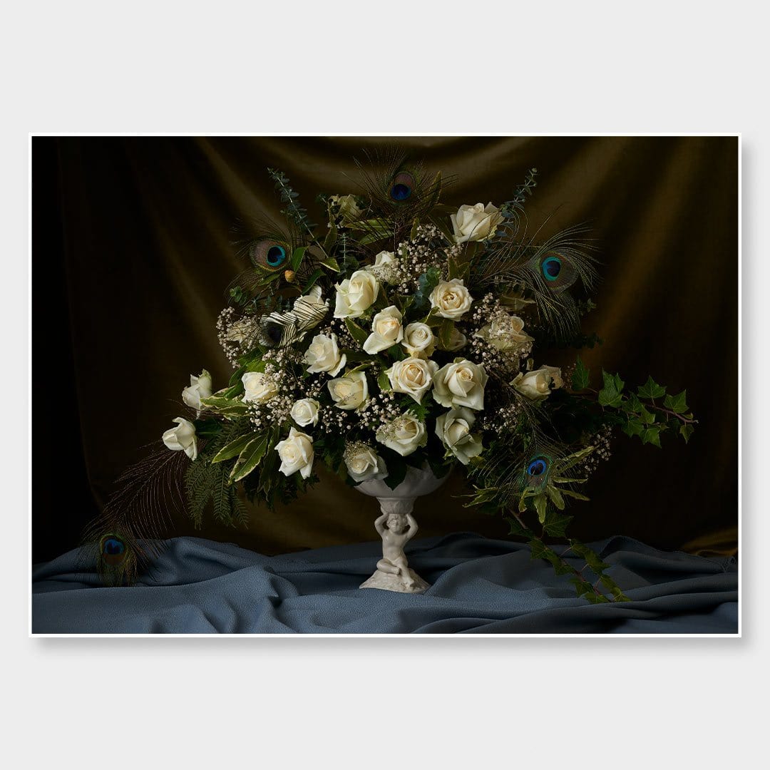 White Rose and Peacock Photographic Print by Georgie Malyon