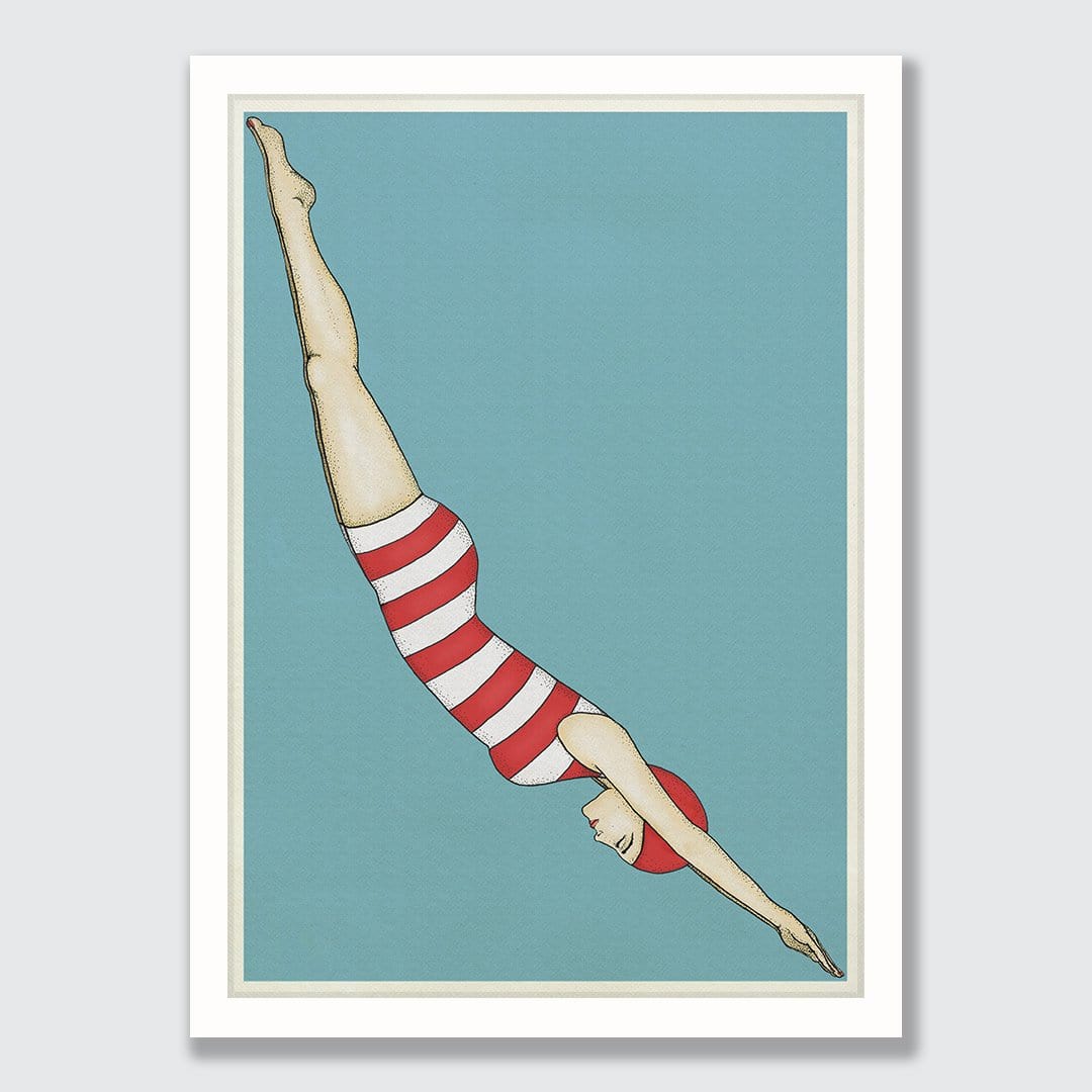 Woman Diver Art Print by Nathan Miller