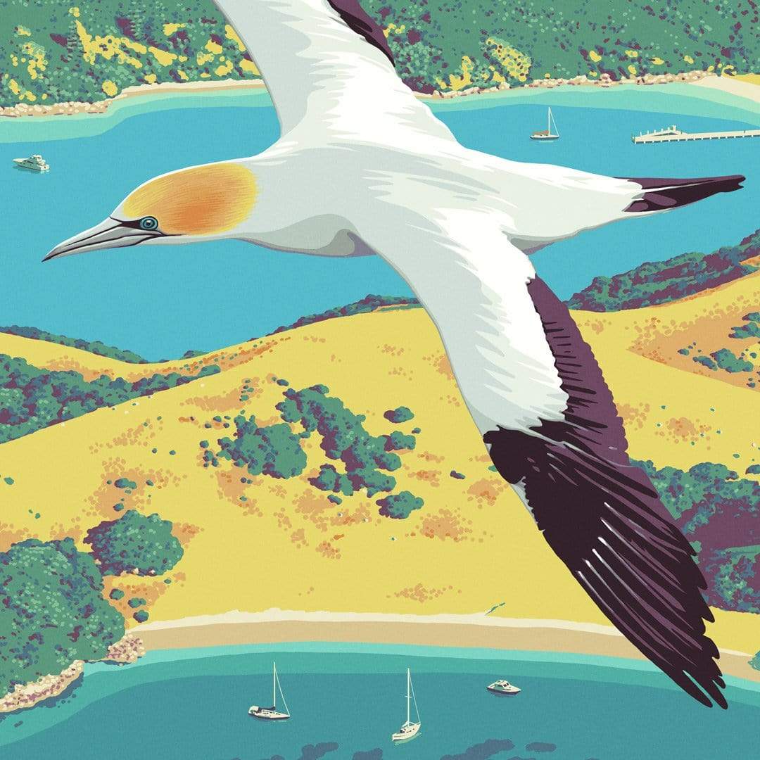 Bay of Islands Art Print (Vintage Travel Series) by Ross Murray