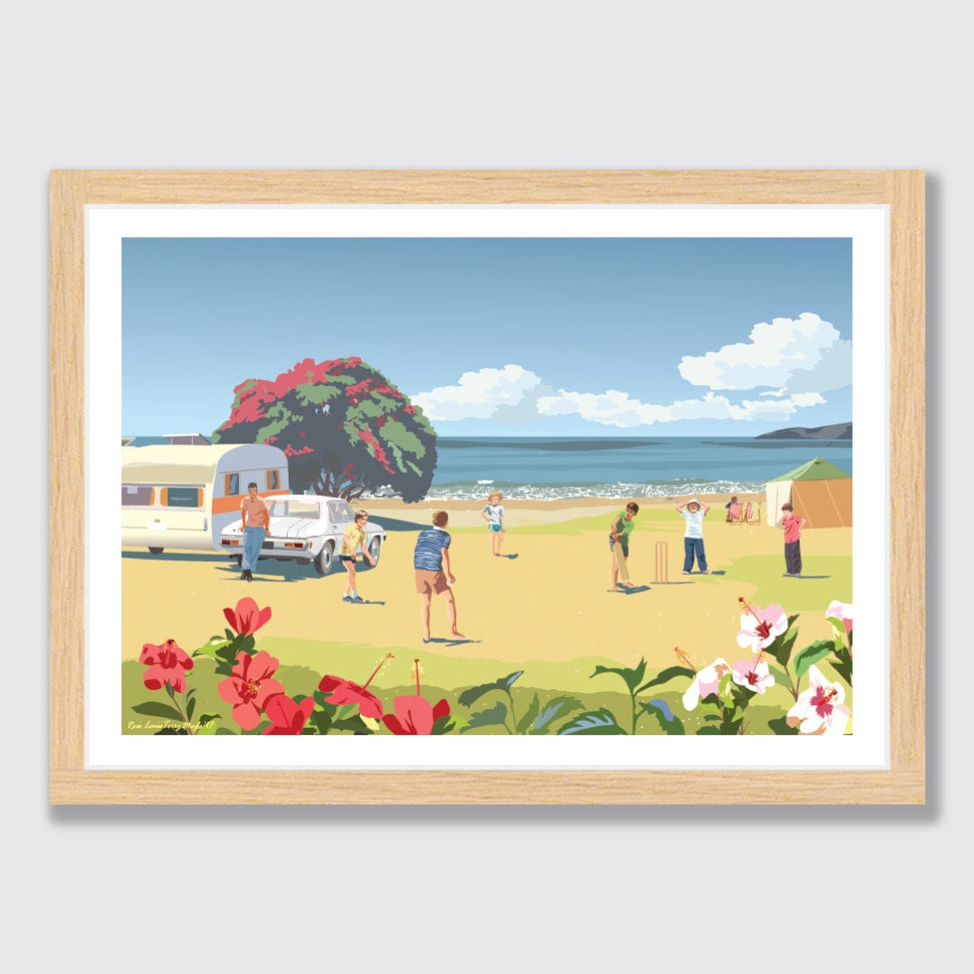 Beach Cricket Art Print by Rosie Louise & Terry Moyle