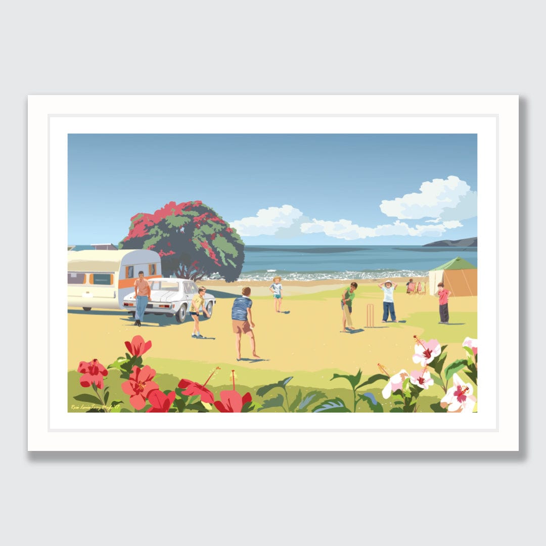 Beach Cricket Art Print by Rosie Louise & Terry Moyle