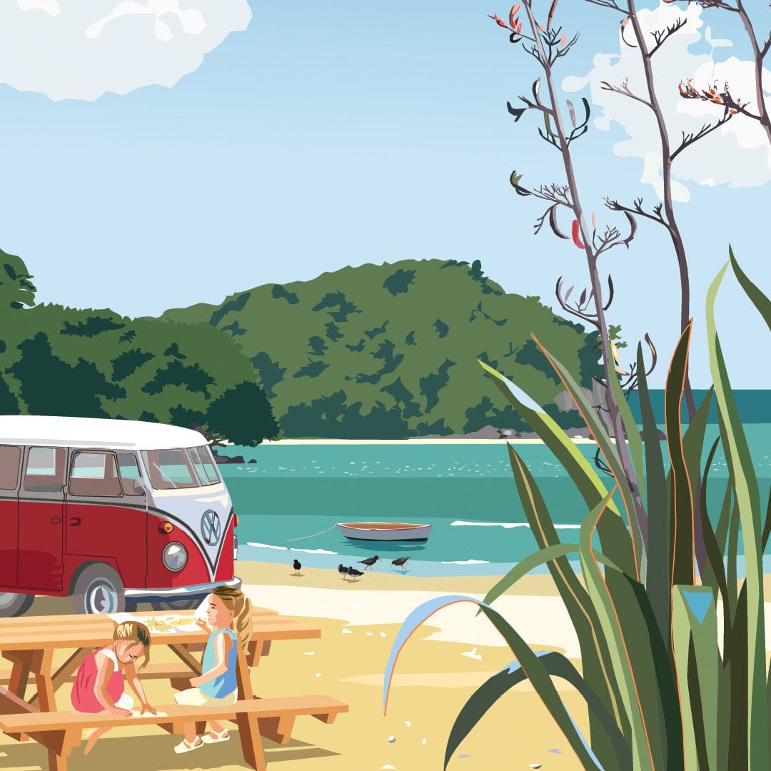 Beach Picnic Art Print by Rosie Louise & Terry Moyle