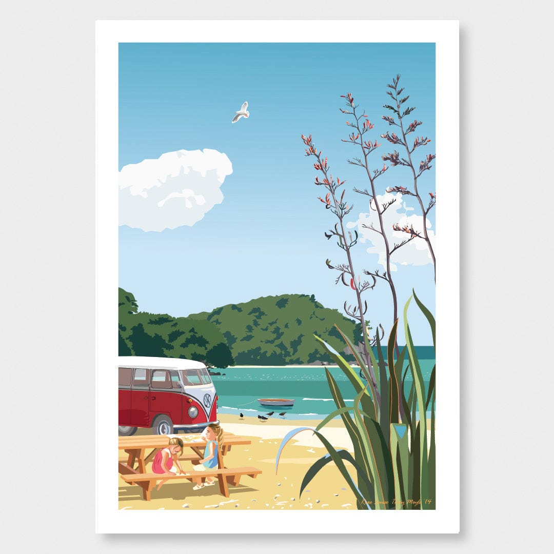 Beach Picnic Art Print by Rosie Louise & Terry Moyle