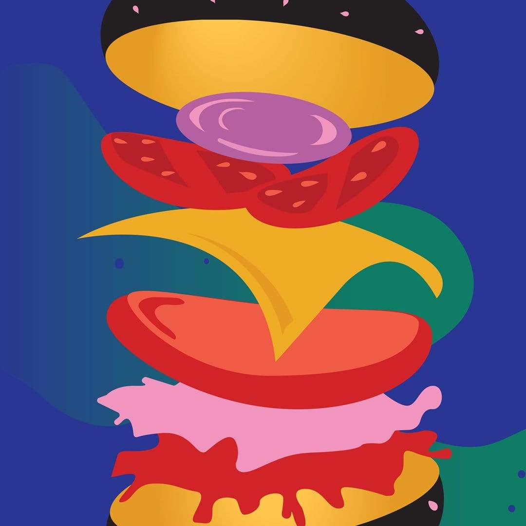 Burger Art Print by Restless &amp; Infectious