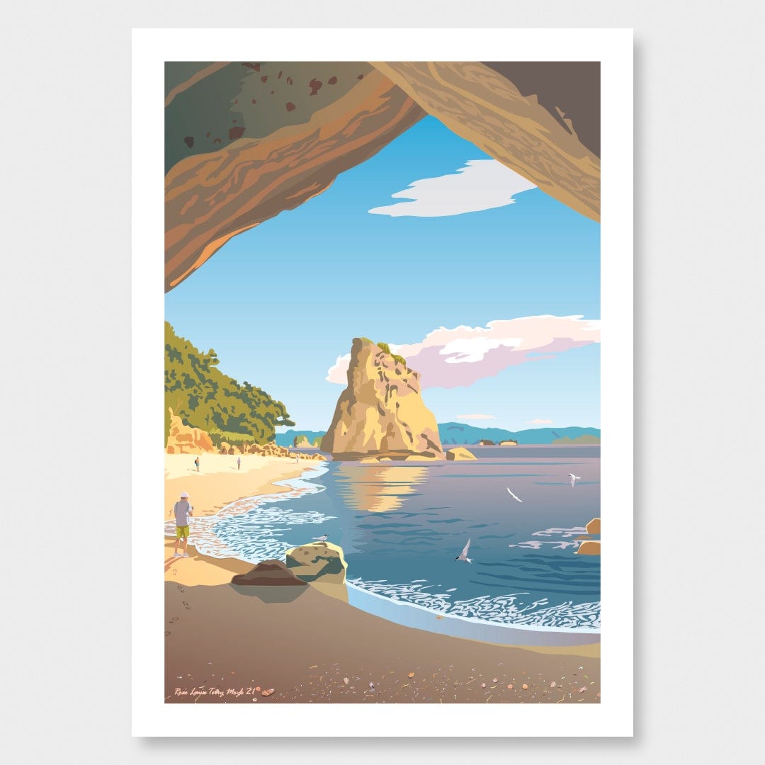 Cathedral Cove Hahei Art Print by Contour Creative Studio