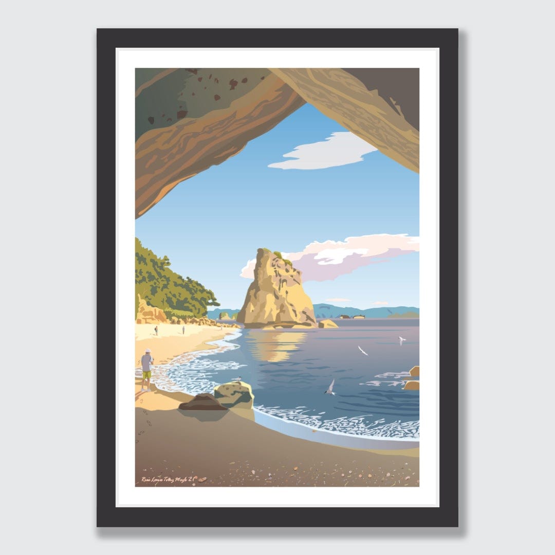 Cathedral Cove Hahei Art Print by Contour Creative Studio