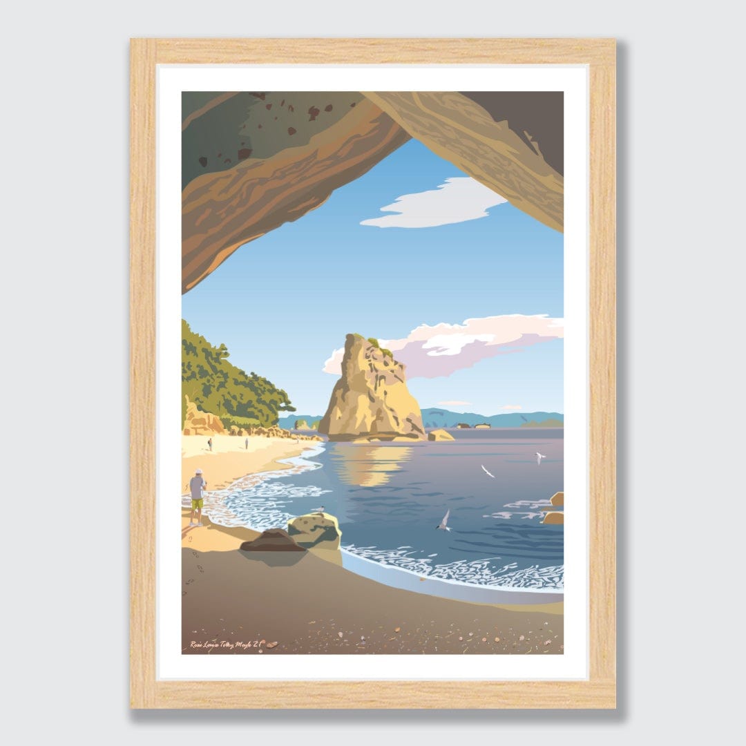 Cathedral Cove Hahei Art Print by Contour Creative Studio