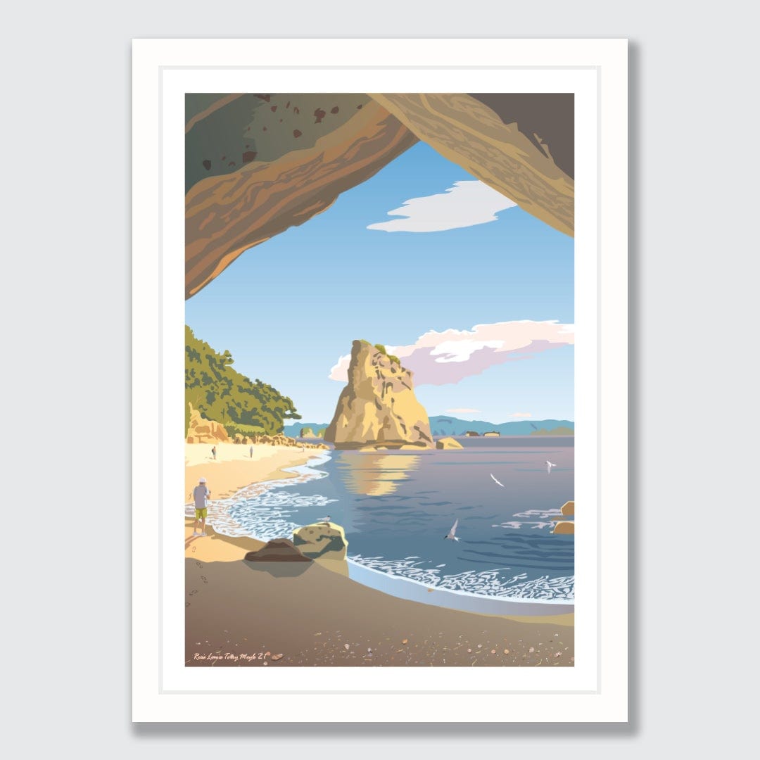Cathedral Cove Hahei Art Print by Contour Creative Studio