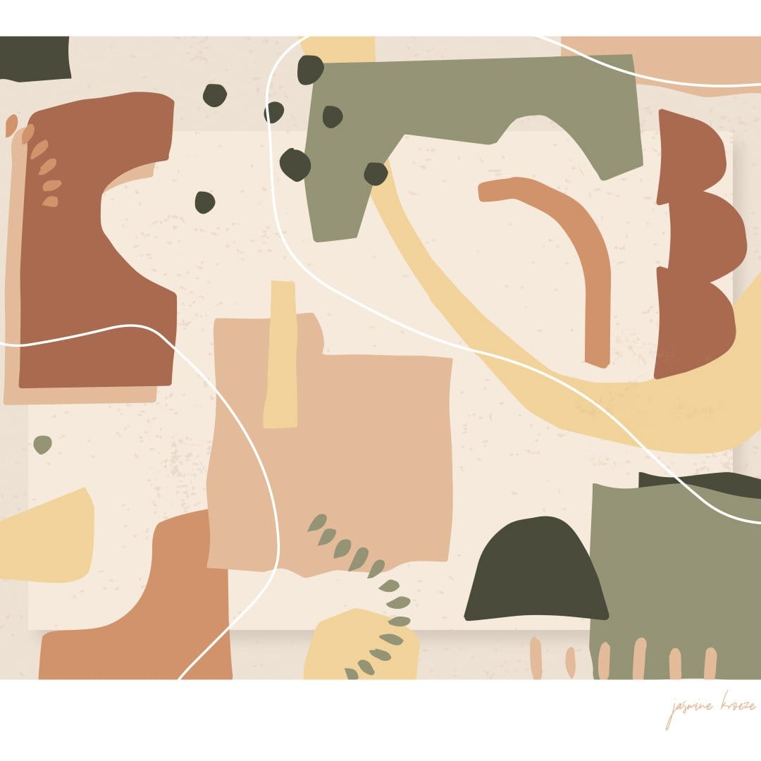 Earthy Collage I Art Print by Jasmine Kroeze