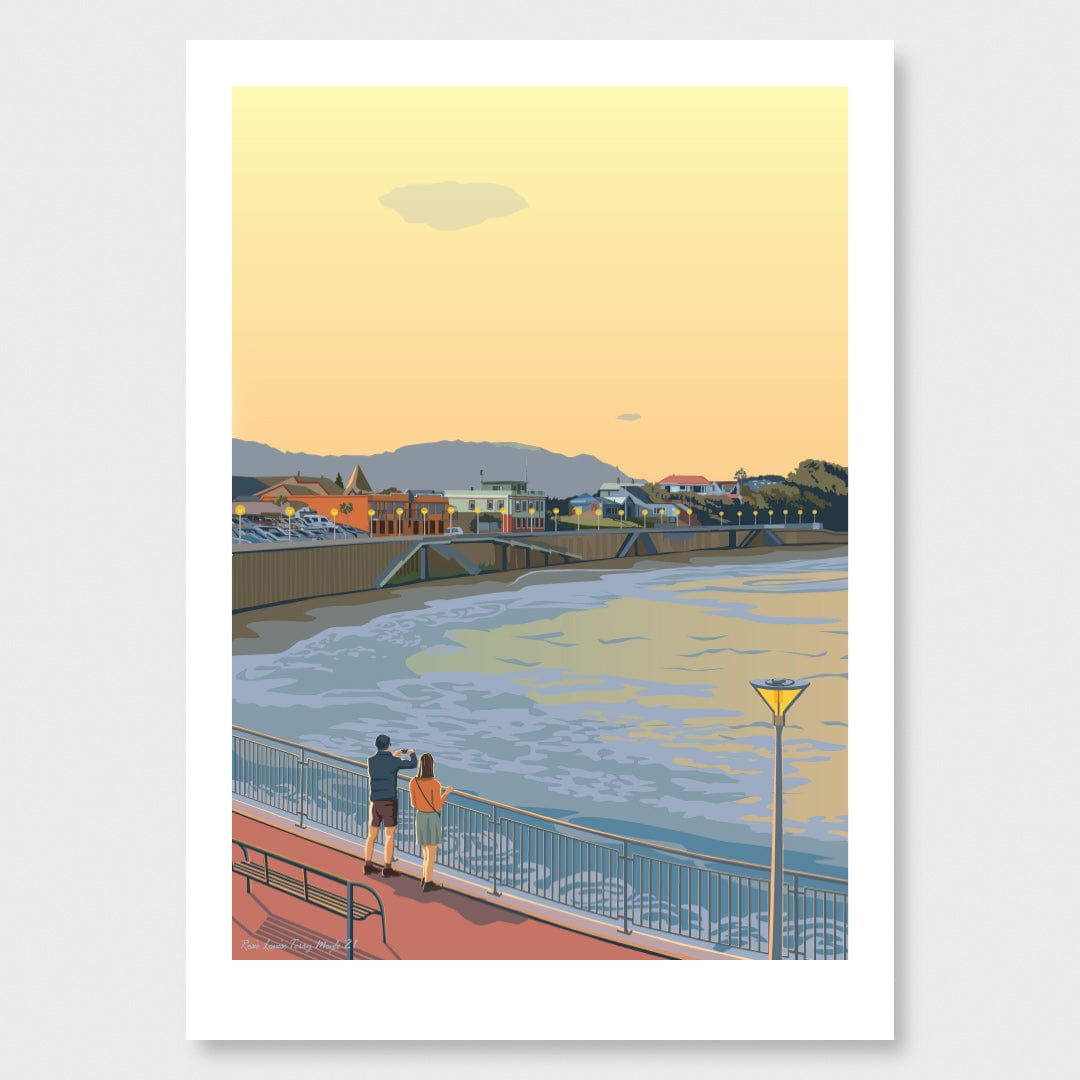 Evening at St Clair Beach Art Print by Contour Creative Studio